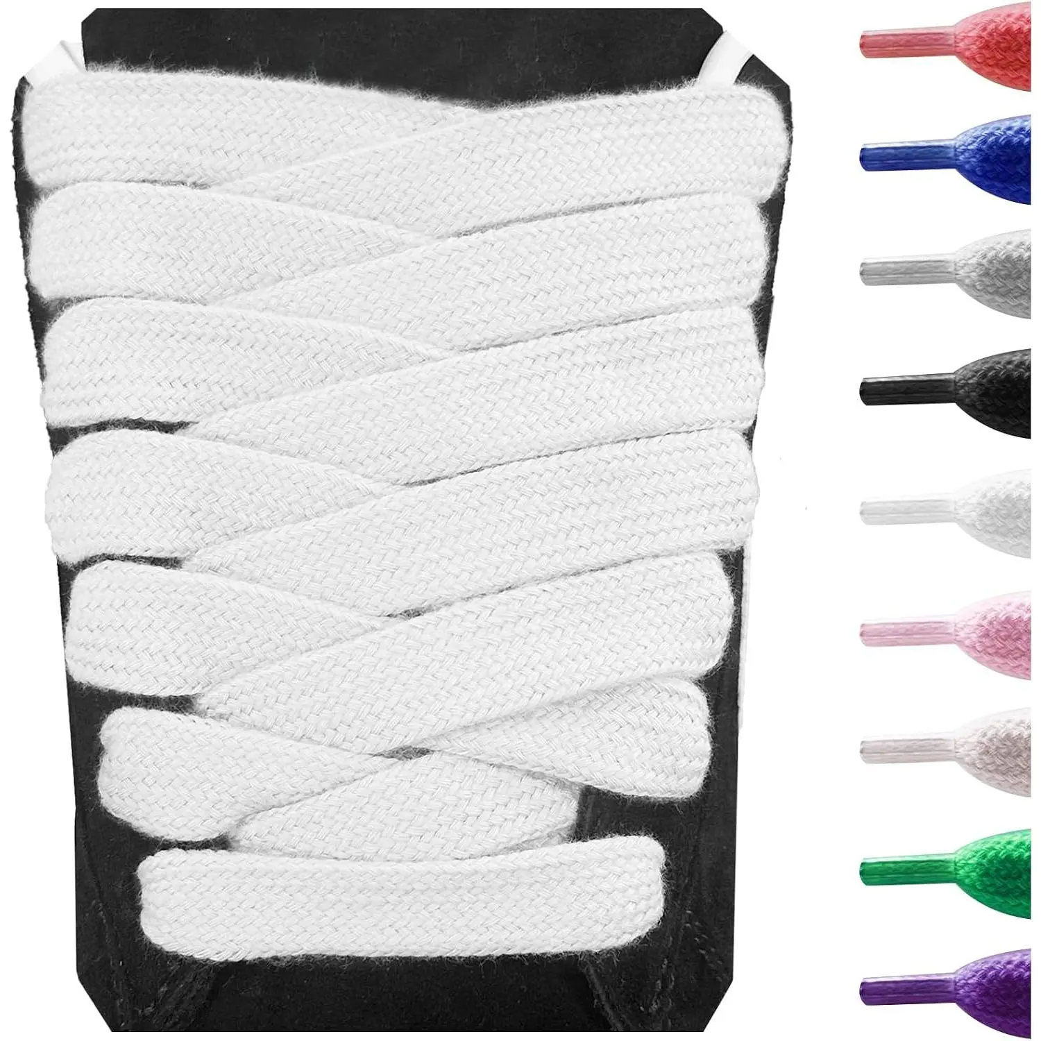 New 15MM Cotton Fat Shoe Laces for Sneakers | 5/8" Wide Flat Thick Chunky Jumbo Athletic Shoelaces Replacement Strings