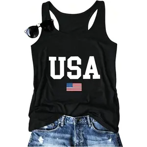 Women Vintage Beach Graphic Racerback Tank Top Summer Vacation Hawaiian Sunset Sun Sand Sleeveless Basic-Fit Shirt Cami