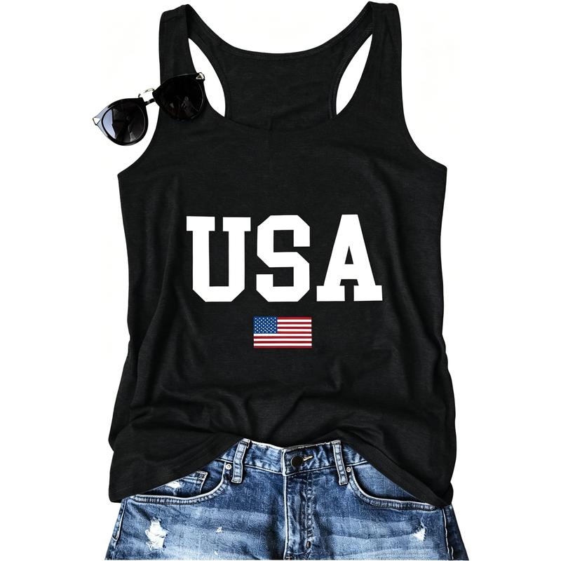 Women's Vintage Fashion Casual Printed Racerback Tank Top - Hawaiian Sunset Graphic, Basic-Fit Sleeveless Vest for Summer Vacation, Tank Graphic Vests