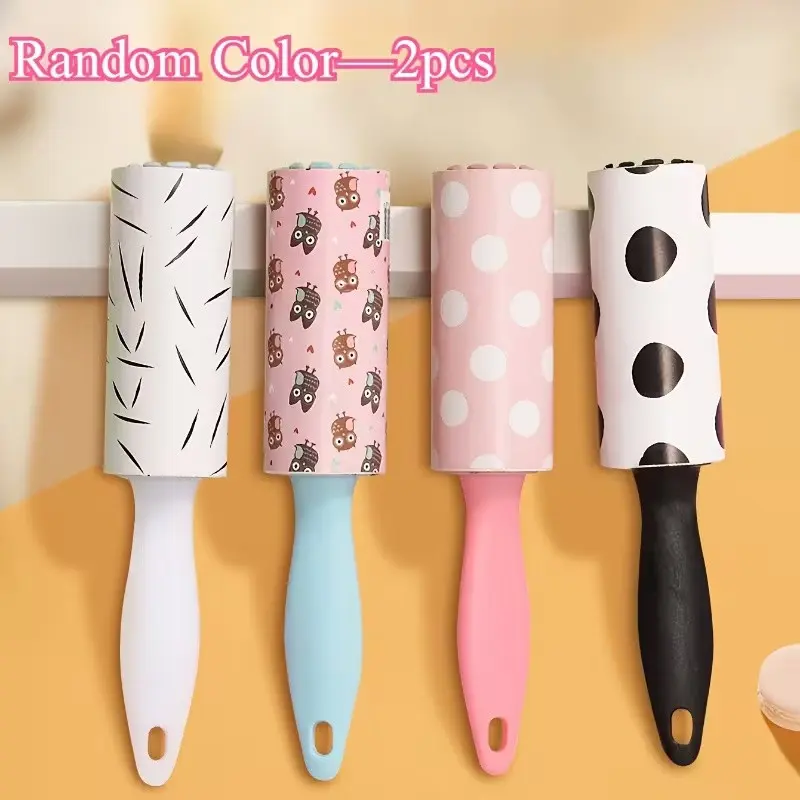 2-Pack Mini Pet Hair Remover, Reusable Portable Lint Roller, Ergonomic Handle, Battery-Free, Ideal for Travel and Home Use