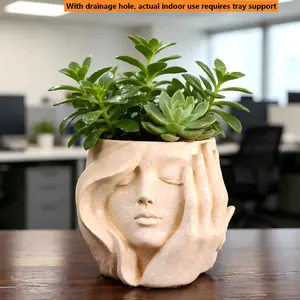Artistic Sculpture Planter, Indoor Outdoor Cactus Succulent Pot, Unique Home Decor, Creative Gift for Plant Lovers, Moving in Present