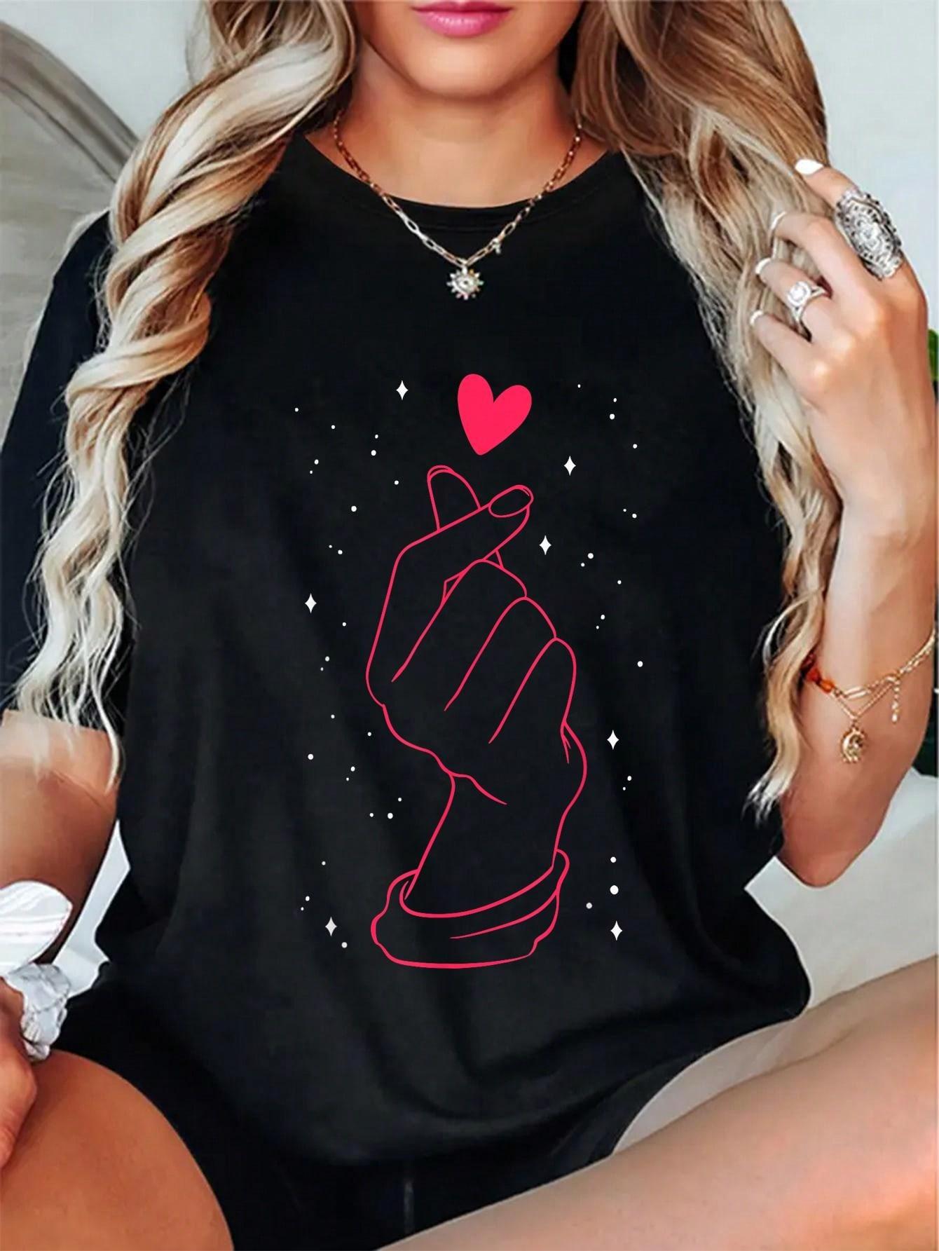 K-Pop Finger Heart Saranghae For Korean Music Fans T-Shirt K-Pop Finger Heart Saranghae For Korean Music Fans T-Shirt