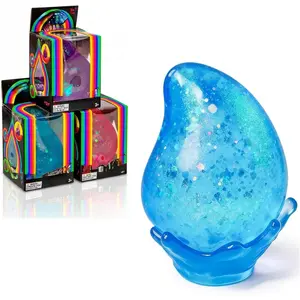 BINOK Dream Drop Squishy Fidget Toys Malt Sugar Filled Slow Rising Sensory Stress Balls for Adults Heavy Duty Glitter Droplet Squeeze Toys for Anxiety Relief Office Desk Easter Basket Stuffers Blue
