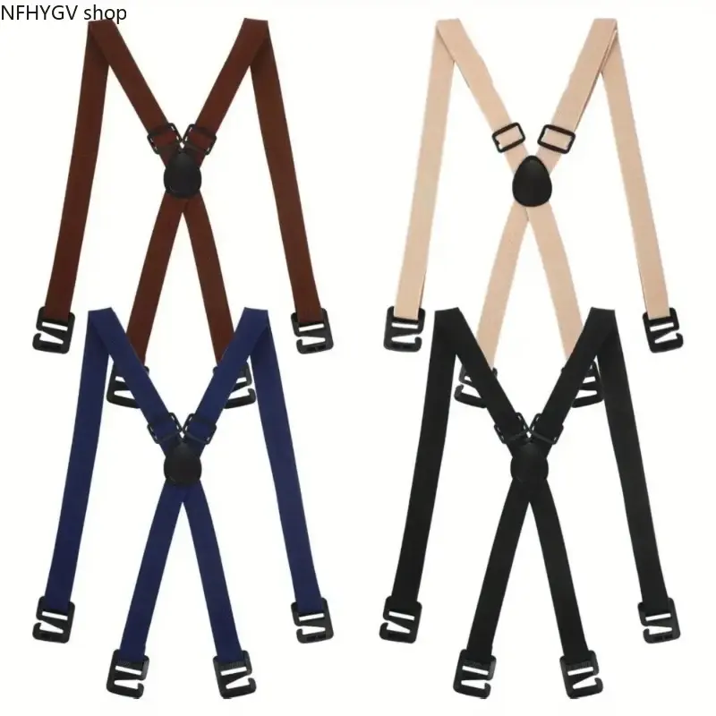 Men’s Apparel Accessories Hidden Suspenders, 4-Pack Adjustable Discreet Shirt Holders Designed To Wear Under Clothing, Comfort Auxiliary Gear Suitable For Daily Office Outfits, Formal Business Dressing And Casual Everyday Wear