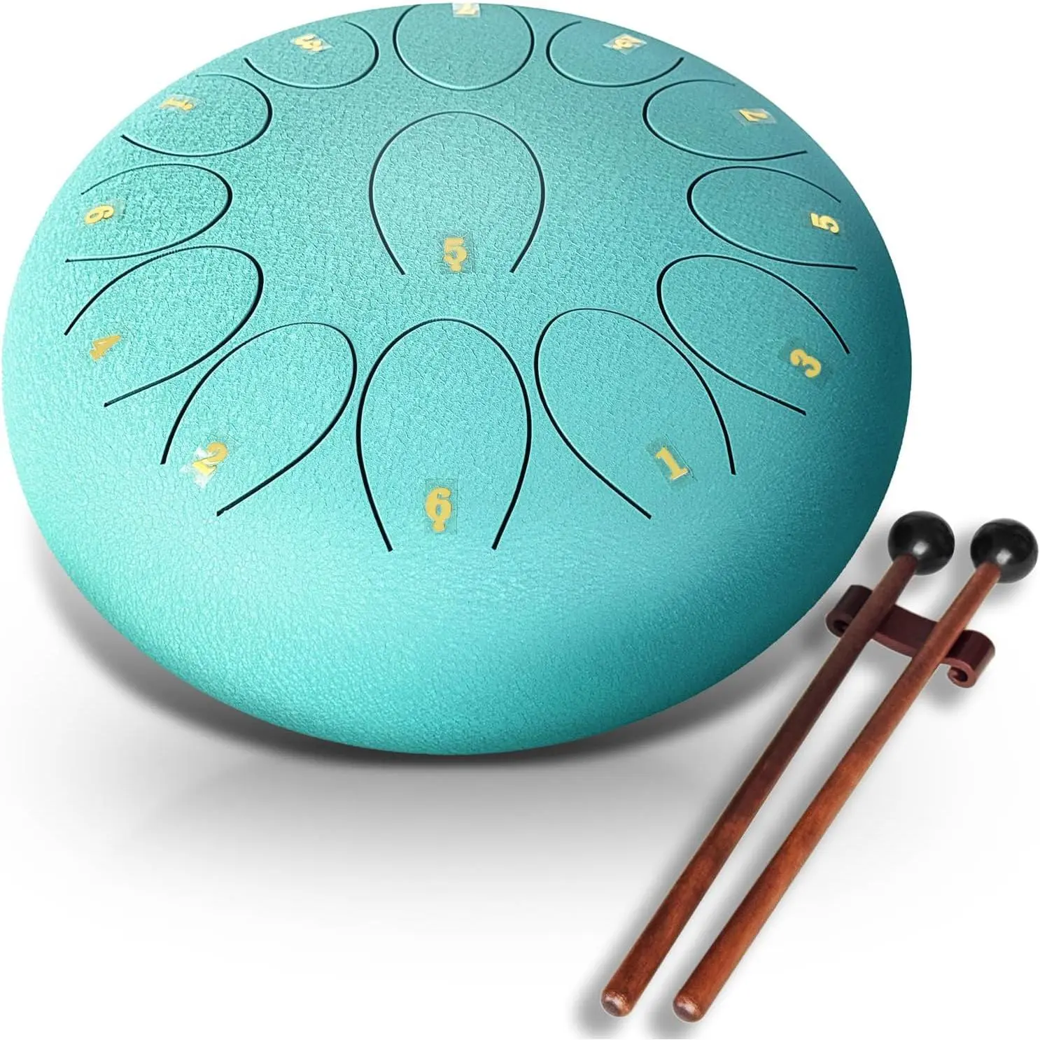 Steel Tongue Drum 12 Inch 13 Notes C Major - Handpan Drum Percussion Instrument for Adults, Beginner Friendly   with Mallets,  Book & Carry Bag (malachite)