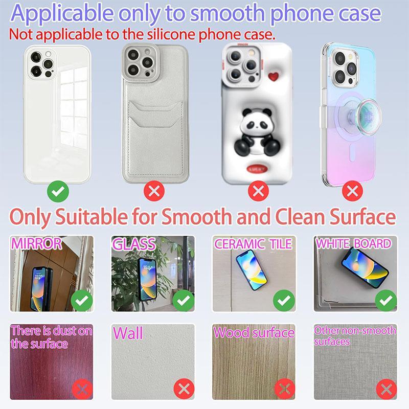 Double-Sided Silicone Suction Cup Phone Case Mount, Hands-Free Strong-Grip Holder for Selfies and Videos, Vacuum Phone Stand Accessory #TOP PICKS