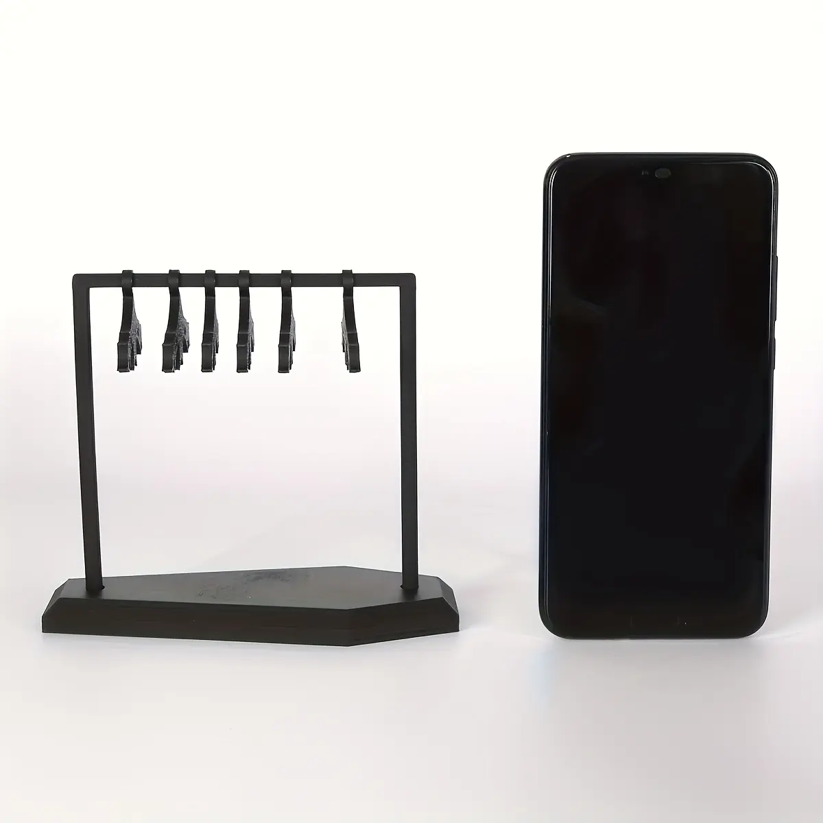Dark Gothic Coffin Earring Display Stand + Jewelry Storage Box, Earring Display Stand with 6 Bat Hooks - Durable Plastic Desktop Jewelry Organizer, Christmas, Halloween Gift, Vanity Desktop Decoration Additions, Jewelry Towers