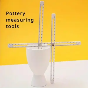 Pottery Crosshair Measurement Ruler Set, Multi-Functional Adjustable Ceramic Caliper, Precision Tool for Symmetry, Wall Thickness, Depth