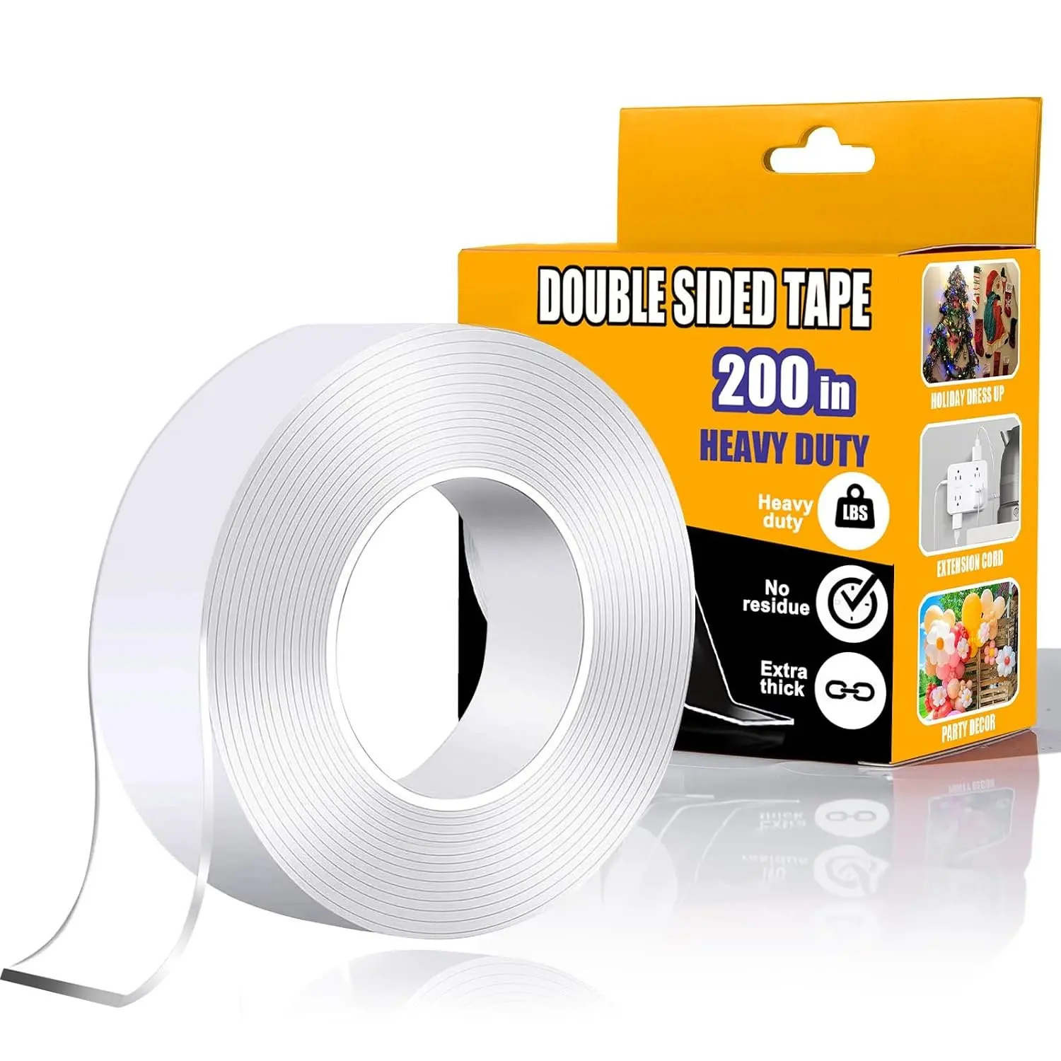 Double Sided Tape Heavy Duty, 1.2 Inchx 200 Inch , Nano Double Sided Adhesive Tapefor Walls, Carpets, and Posters - Removable , Washable,(16.65FT)…