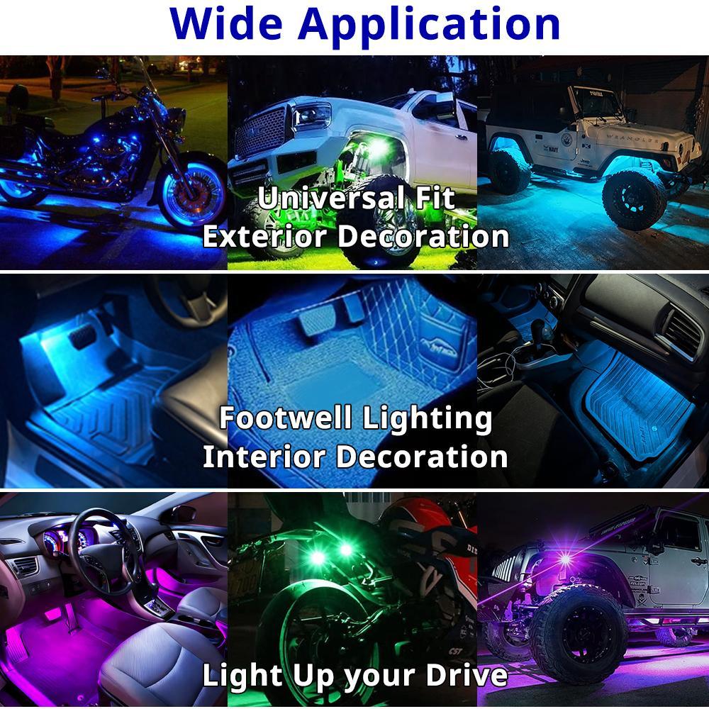 RGB LED Strobe Light, Multiple Flashing Modes, Wireless Remote Control Night Warning Light, USB Rechargeable Waterproof LED Lights for Car, Motorcycle, Bike, Camping, Interior Decor Lamps, Exterior Accessories Glow Kit Mods Decoration Lighting RGB LED Strobe Light, Multiple Flashing Modes, Wireless Remote Control Night Warning Light, USB Rechargeable Waterproof LED Lights for Car, Motorcycle, Bike, Camping, Interior Decor Lamps, Exterior Accessories Glow Kit Mods Decoration Lighting