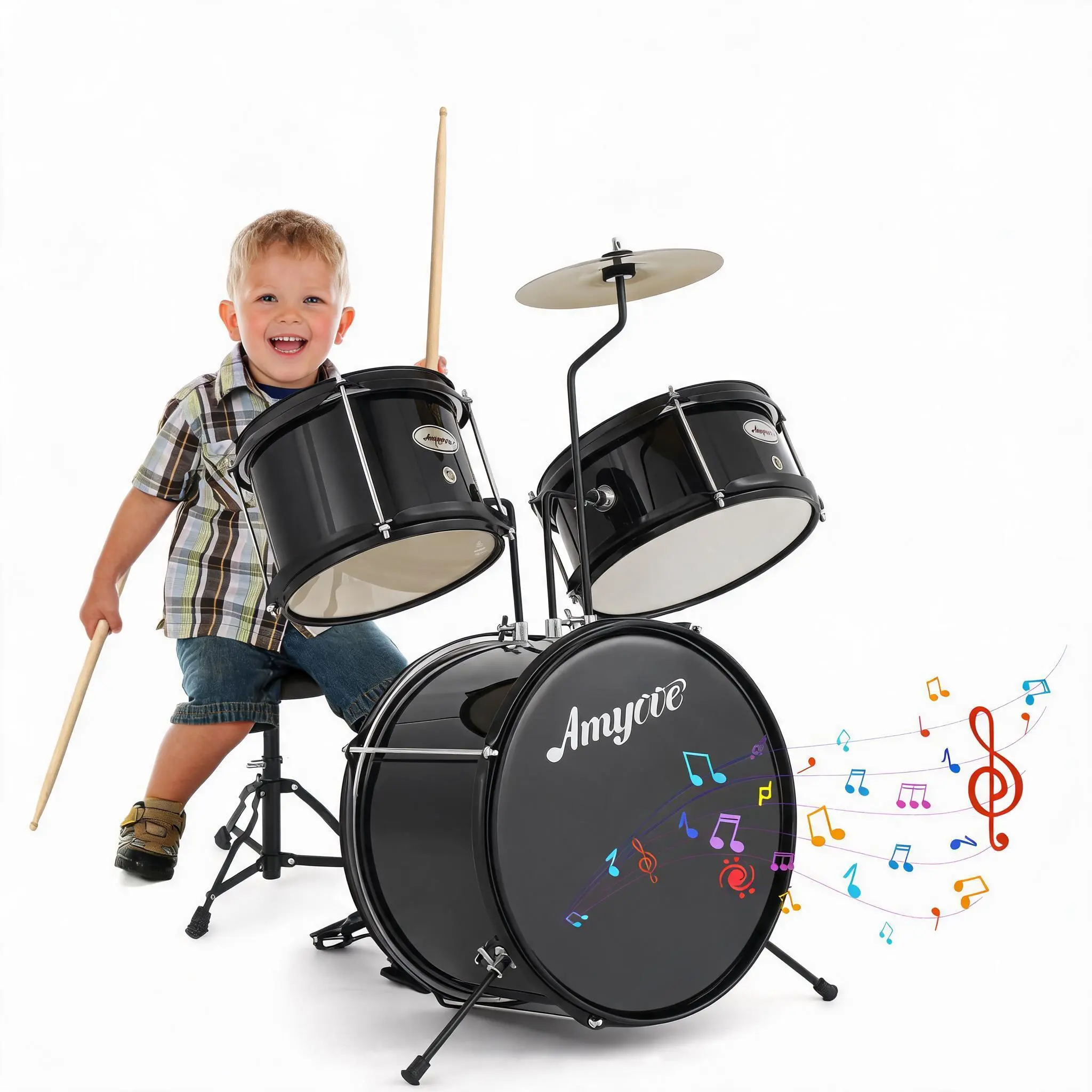 Summervibes Flash sale toy items Beginner-Friendly 3-Piece Electronic Drum Set for Kids – Includes Cymbal, Tom, Bass Drum, Pedal, Drumsticks & Throne Stool – Ideal Musical Instrument for Boys & Girls, Perfect for Learning & Practice