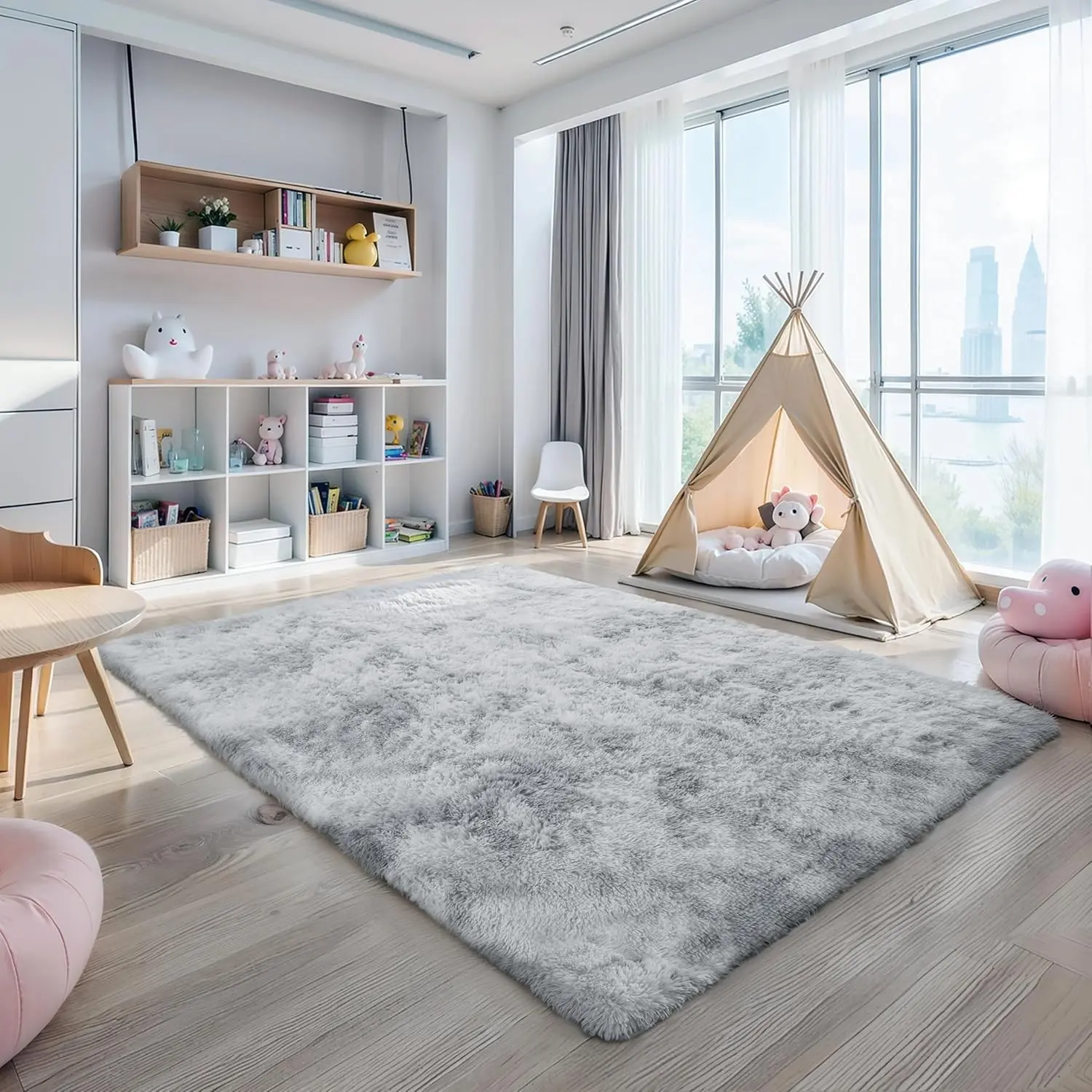 Shag Area Rugs for Bedroom Living Room,Ultra Soft Fluffy Area Rugs for Dorm, Indoor Carpet Nursery Rugs for Kids Room Home Decor, Modern Area Rug
