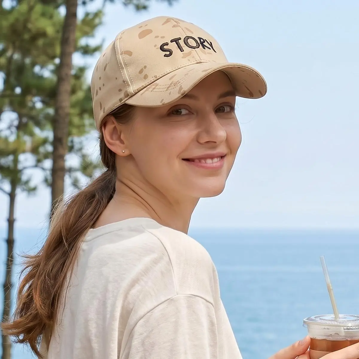 Main Character Energy Graffiti Splatter Embroidered Baseball Cap Y2K Viral Streetwear Baddie Vibe Story Dad Hat Effortless Glamour Adjustable Sun Protection Casual Headwear for Women Men