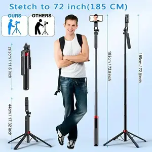 Portable Phone Tripod with Remote  Portable camera tripod with wireless remote control and 360 ° rotation for video recording, video recording, and live streaming