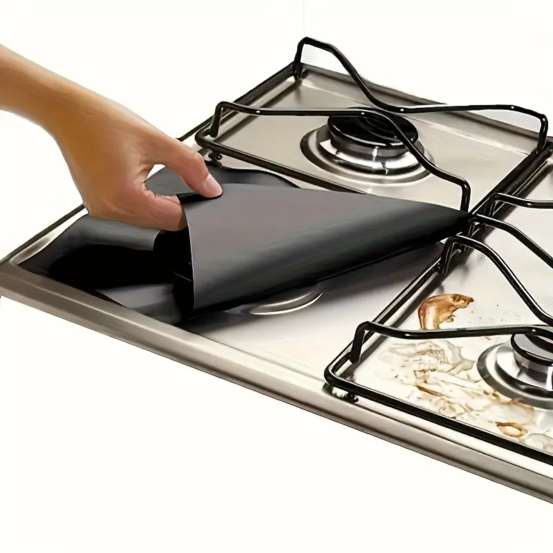 Reusable Non-Stick Gas Stove Burner Covers, Heat Resistant Washable Stovetop Protector Mats, Easy Clean Durable Kitchen Gas Range Protectors