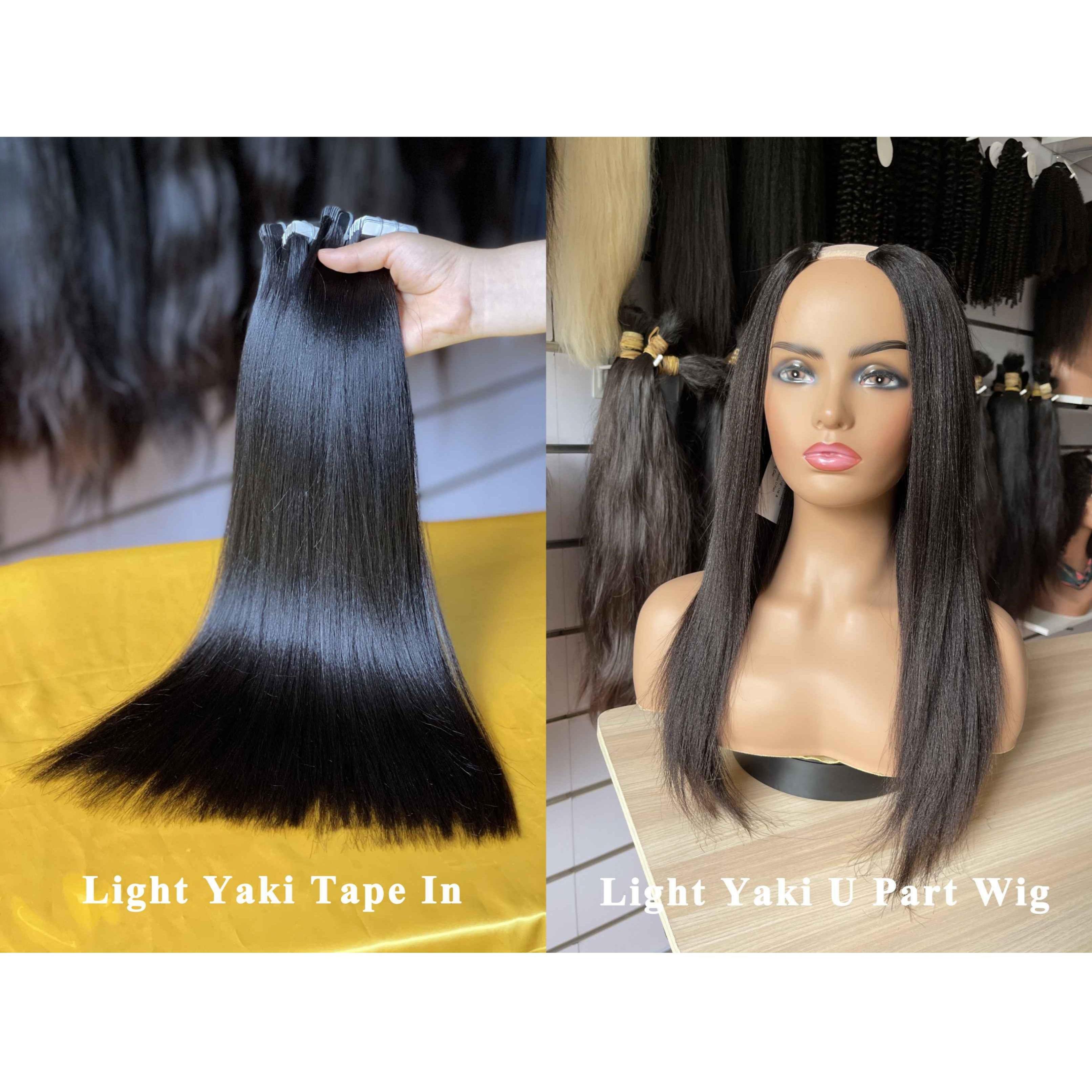 QWB Light Yaki Straight 3 Bundles Deal Brazilian Virgin Hair Last 3 Years (Can WandCurls or Straighten)