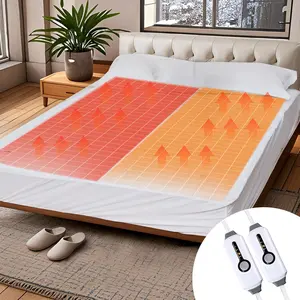 Heated Mattress Pad Queen Size, Dual, 60x80inch, Fit Up to 21 Inch Deep, 4 Heating, 10 Hour Auto-Off, Warmming Bed, White