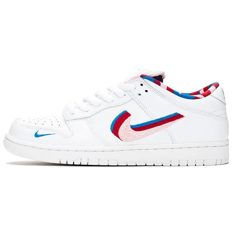 Parra x Nike Dunk SB Low-Top Skate Shoes for Men and Women – Lenticular 3D Design, Candy-Colored Swoosh, Milky White Verifiable, with credentials and supporting global authentication
