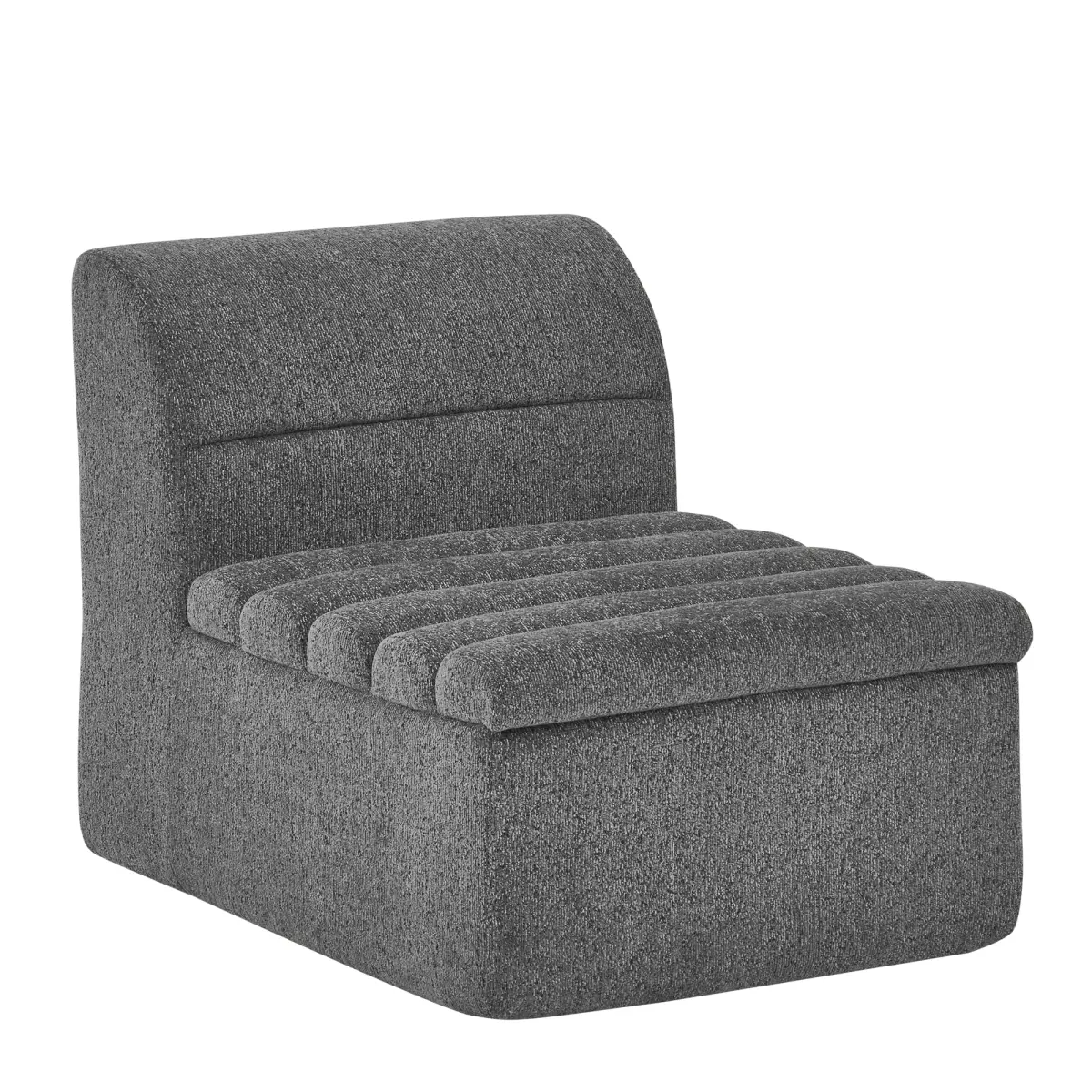 Single Seat Chenille Modular Armless Chair, Wrinkle Resistant Foam Filled 250LBS No Assembly Needed 72H Fluff Recovery Compact Accent Stool for Apartment Entryway Kids Room