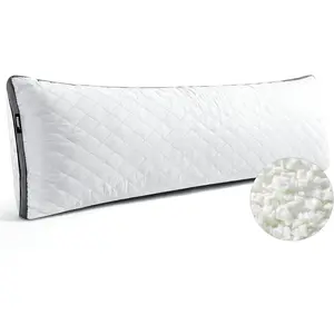 Shredded Memory Foam Extra-Firm Body Pillow, Breathable Thick Body Pillow for Side Sleep, 20 x 54 Inches Long Hugging Bed Pillows for Adults,Big Support Full Body Pillow for Sleeping