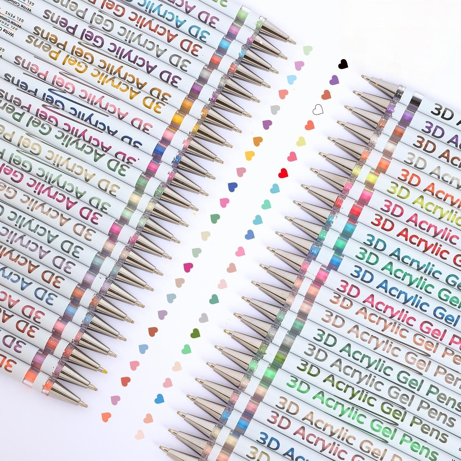 3D Acrylic Gel Pen, 1 Box Quick-drying Ink Gel Pen, Graffiti Painting Set, Acrylic Markers, Can Take Notes, Mark, Greeting Cards, Fill in Colors, Outline