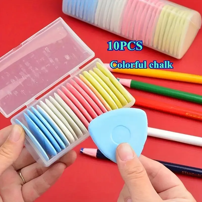 10pcs/30pcs Erasable Fabric Tailor Chalk Set, Multicolor Sewing Pattern Marking Tool, Clothing Patchwork DIY Needlework Accessories in Box, Sewing Supplies, Sewing Tools, Sewing Products