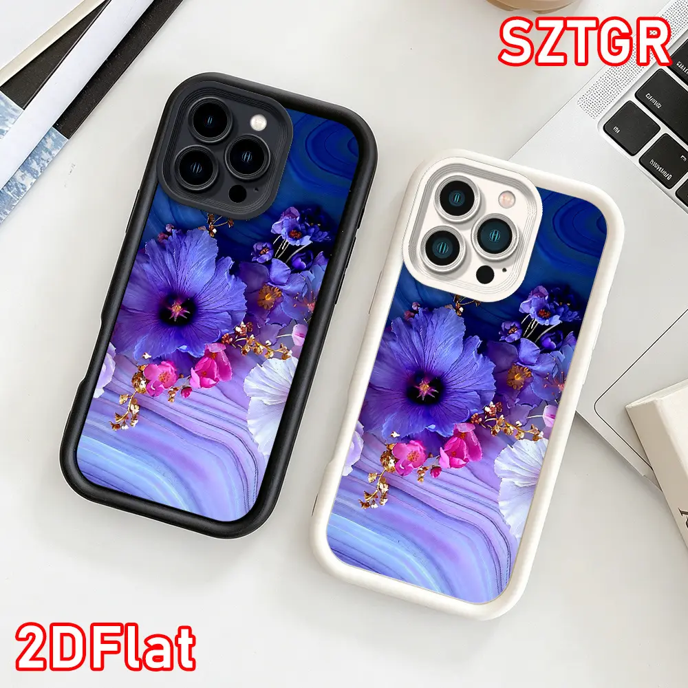 Phone Case - 2D Purple Floral Marble Phone Case Elegant Art for iPhone 17 E Air 16 15 14 Pro Max Plus 13 12 Mini 11 X XS XR Gift for Her Elegant Fashion