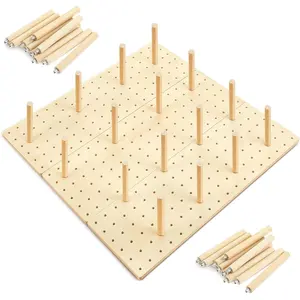 3 Pcs Wood Pegboard Drawer Organizer with 32 Pegs Wooden Peg Board Drawer Shelf Organizer Adjustable Peg System for Dishes Plate Pot Container Cookware Utensil Kitchen(17 x 5.91 in)
