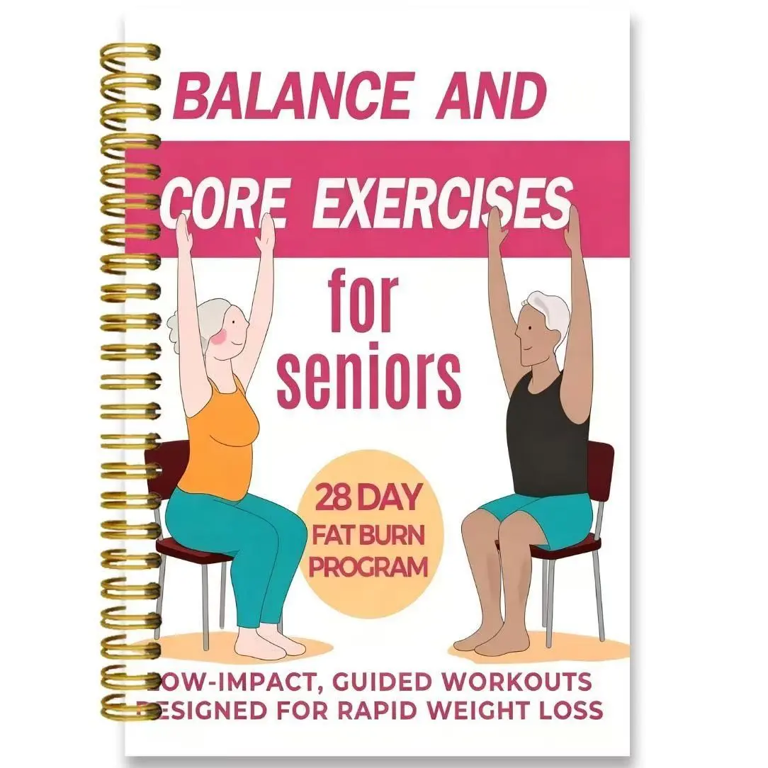 Low Impact Home Workout Guide for Seniors, Guided Workouts, Improve Balance and Core Strength, Includes Meal Planner for Healthy Diet, Exercise and Nutrition Combo