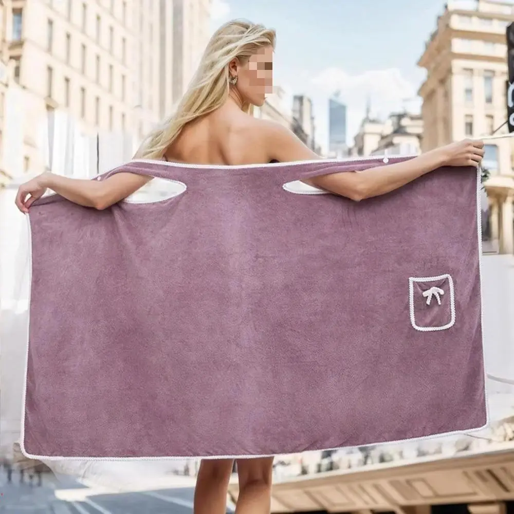 2 in 1 Bathrobe Towel, Quick Drying Bathrobe Towel, Soft Absorbent Bathrobe Towel for Women, Bathing Accessories for Home Bathroom