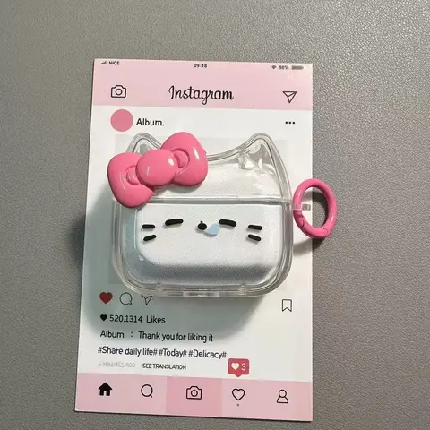 3D Cute Bow Sleeping Cat Earphone Case Protection for Apple AirPods 4 Pro 3 2 1 Pro2 Pro3, Transparent Clear Silicone Cartoon Protective Headphone Box Cover Accessories