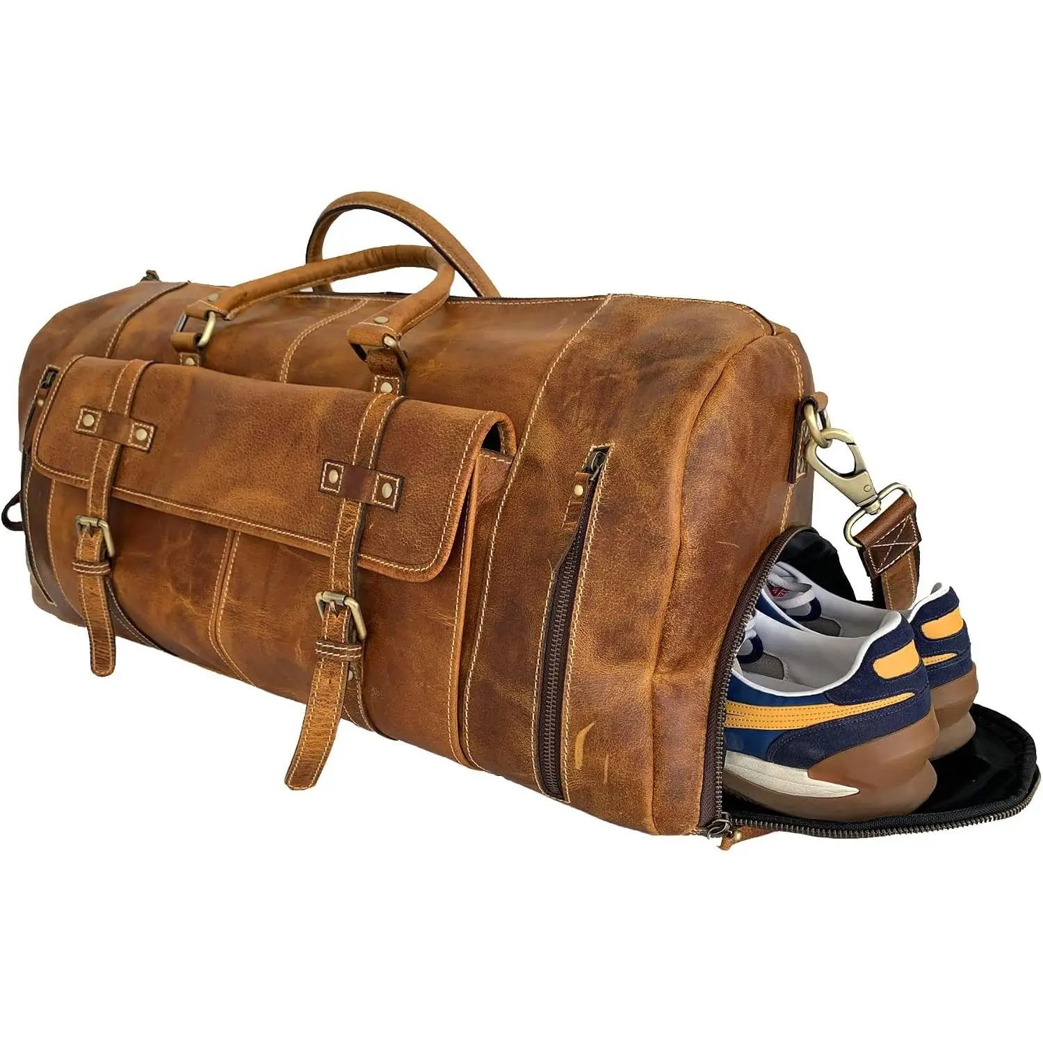 Leather Duffle Bags for Men and Women Travel Overnight   bag holdall Gym Duffel for Men