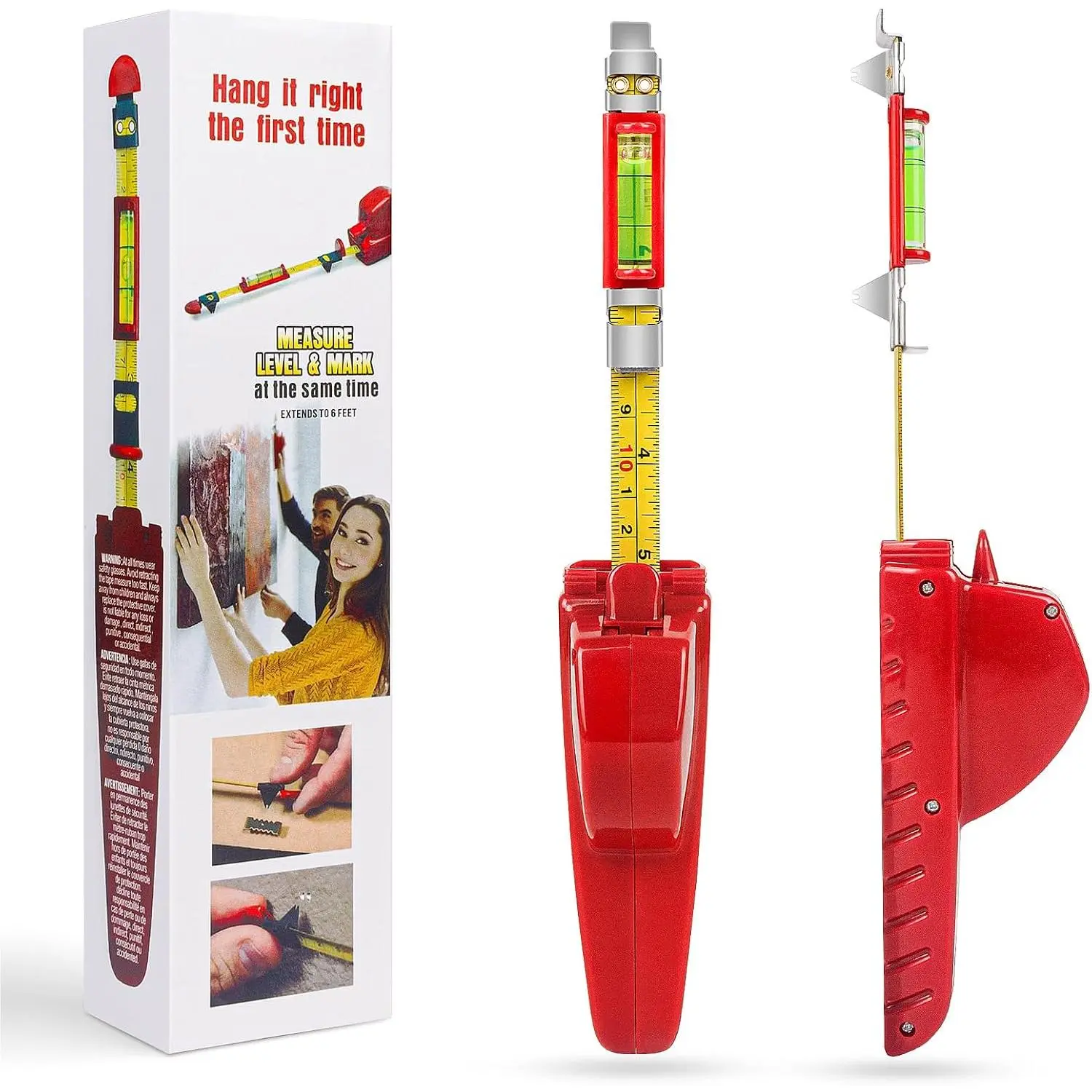 Picture  Tool -in- Picture Hanger with Picture Frame Level Ruler Portable Wall  Kit for  Pictures Photo Frames, Mirrors, Clocks and Artwork