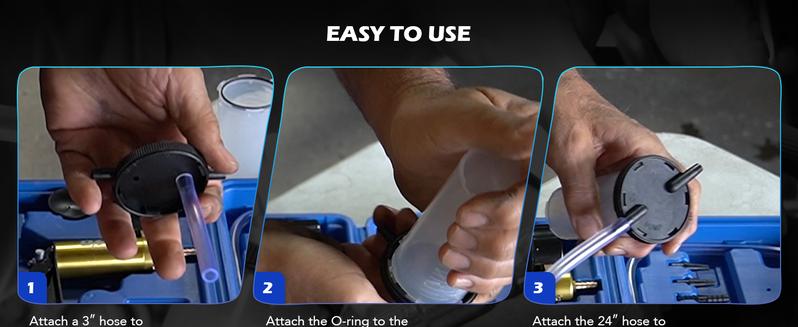 Orion Motor Tech Brake Bleeder Kit with Hand Vacuum Pump and Adapters, Brake Bleeding Kit for Brake Fluid Power Steering Fluid More, Vacuum Brake Bleeder Pump with Pressure Gauge Gray/Black/Blue, Car Diagnostic Tools, Limited Time Deal