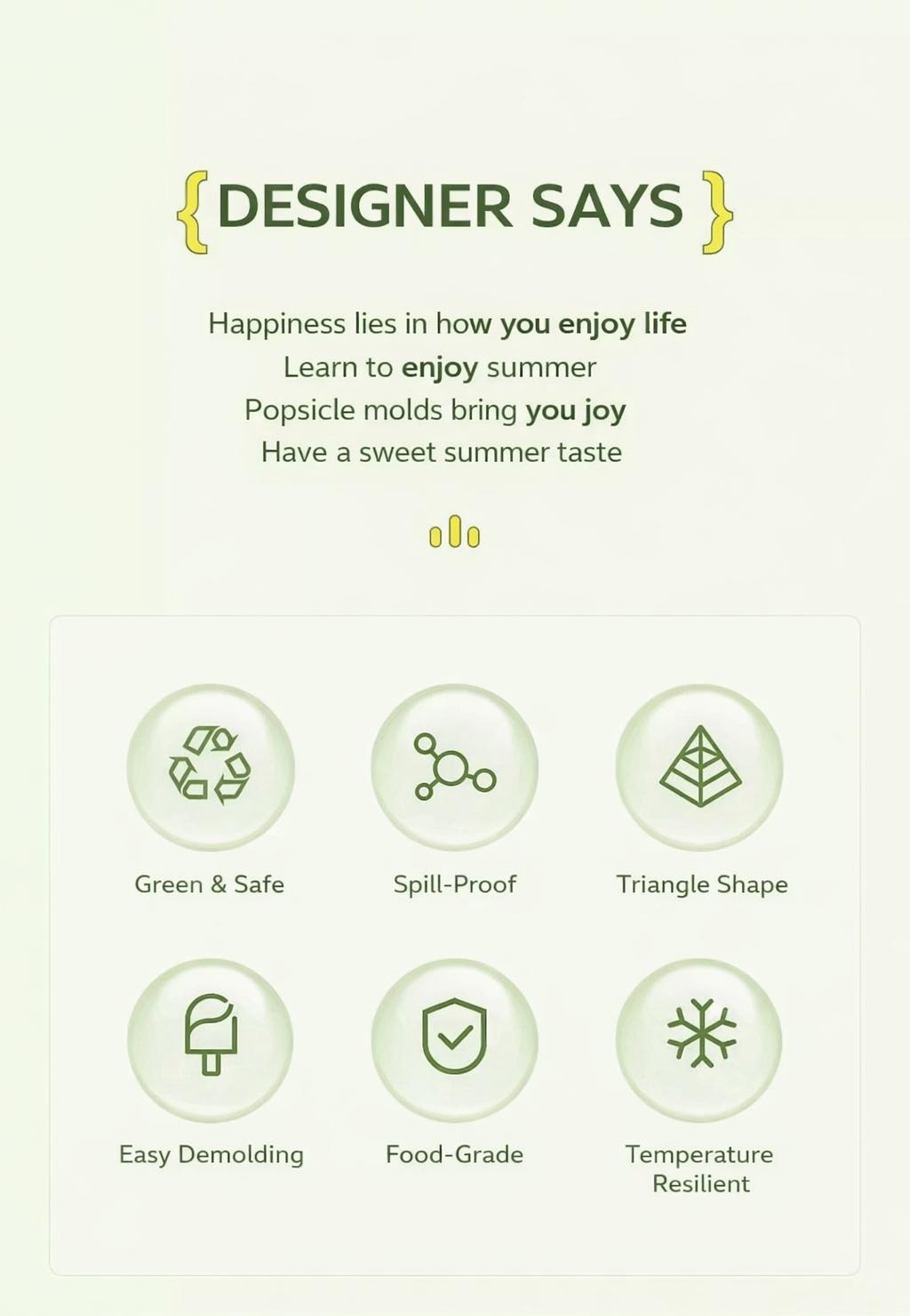 2PCS Reusable Popsicle Molds with Lids, Food Safe Ice Cream Tray for Home Kids Use