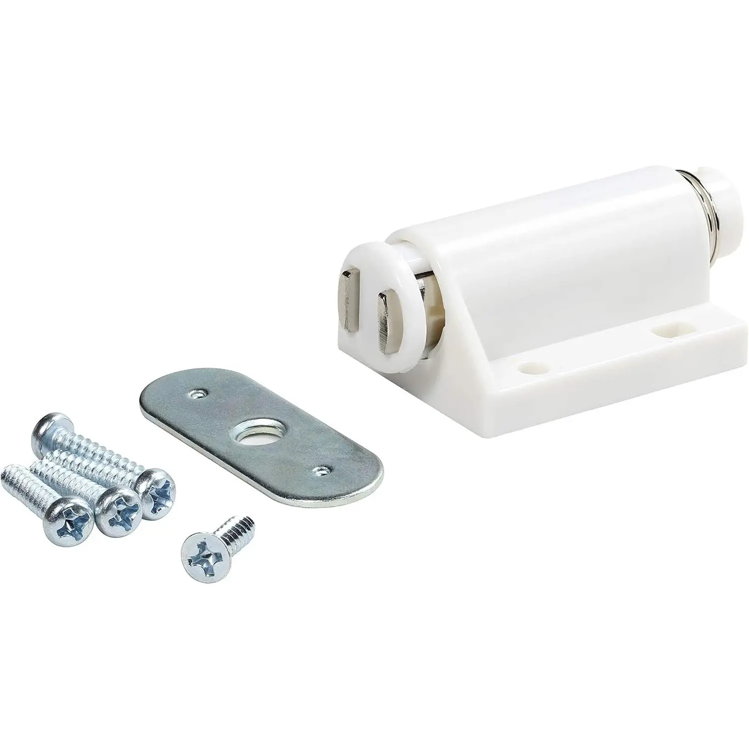 Hardware  Kitchen Cabinet Furniture Door  Push to Open Latch Catch (1 Pack, White)