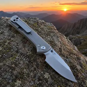 JUFULE Chaves Scapegoat Street Ceramic Bearings Titanium Mark M390  EDC Tool Camping Hunt Outdoor Tactical Folding Knife