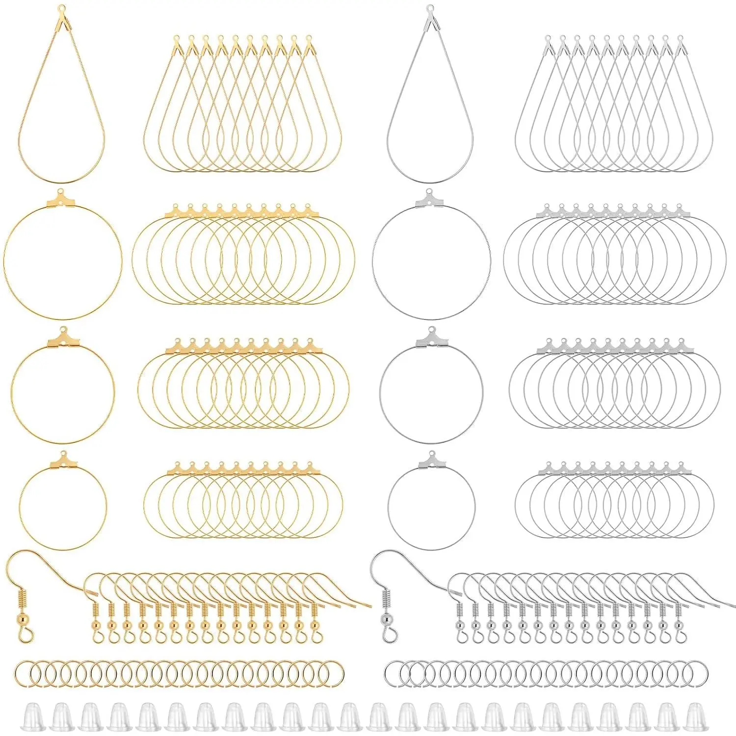 483 count Earring Making Kit, Earring Making Supplies with Beading Hoop Earrings Finding Component Accessories, Earrings Hooks, Jump Rings for  Make DIY Craft Christmas
