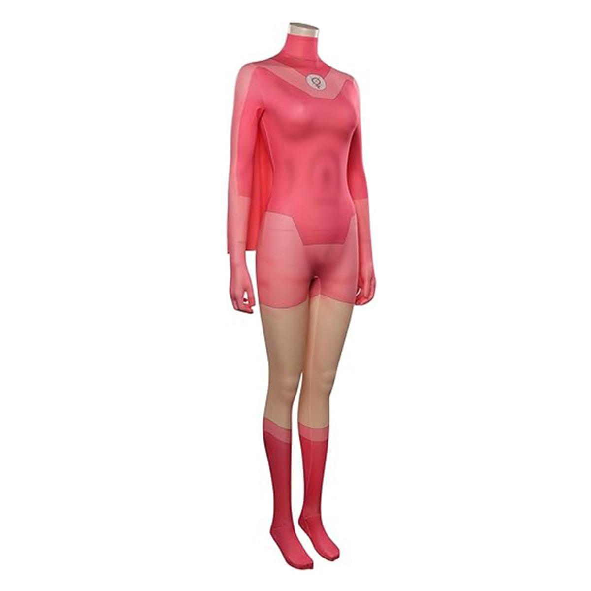 Atom Eve Cosplay Costume Invincible Eve Wilkins Jumpsuit Bodysuit Cloak Cape Outfits for Adults Women Halloween Costume for Girl