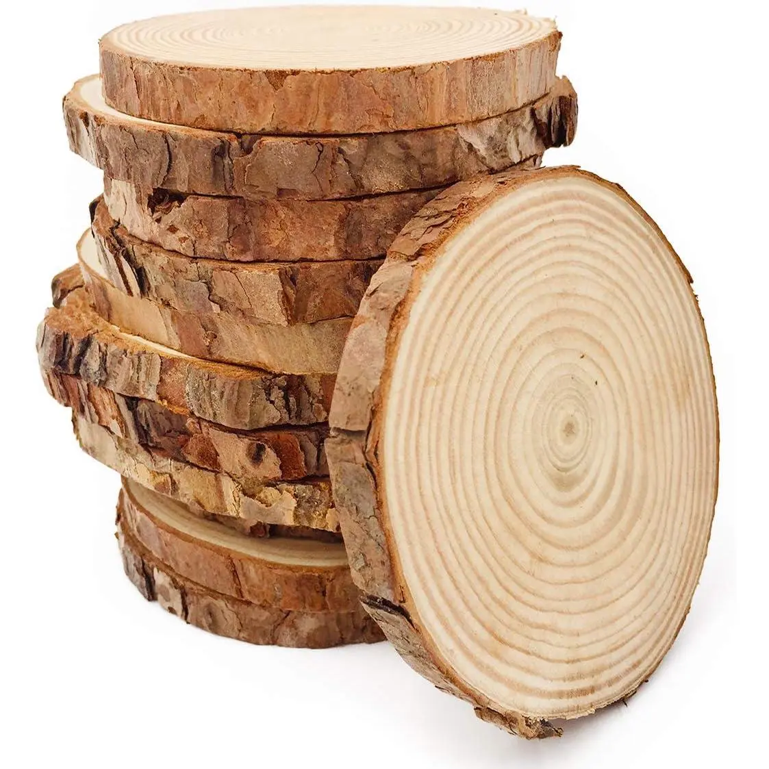 Unfinished   Slices 12 count 3.5-4 inch   kit Circles s Christmas Ornaments DIY s with Bark for s Rustic Wedding Decoration by  (3.5-4inch)