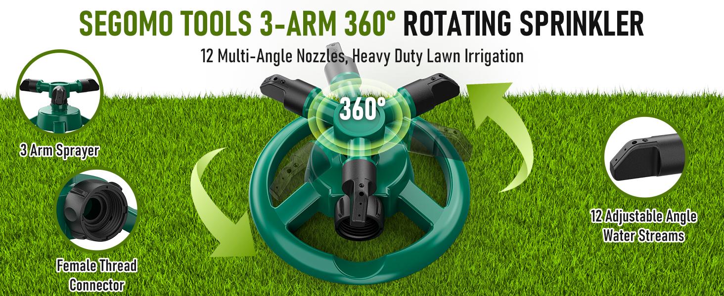 Water Fun!Sprinklers for Yard, Lawn & Garden Sprinkler Automatic 360 Rotating for Large Area Coverage, Grass Water Sprinkler for Kids and Pets