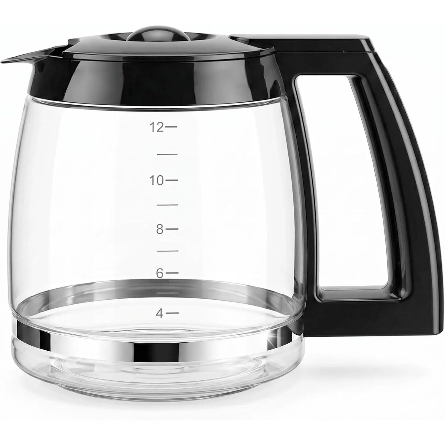 12-Cup Replacement Glass Coffee Carafe for Cuisinart Coffee Maker Models DCC-1200, DCC-1100BK, DCC-2650, CHW-12, CHW-12P1, DGB-550BK, DGB-550BK1, DGB-625BC, DGB-700BC, and SS-12| Part# DCC-1200PRC