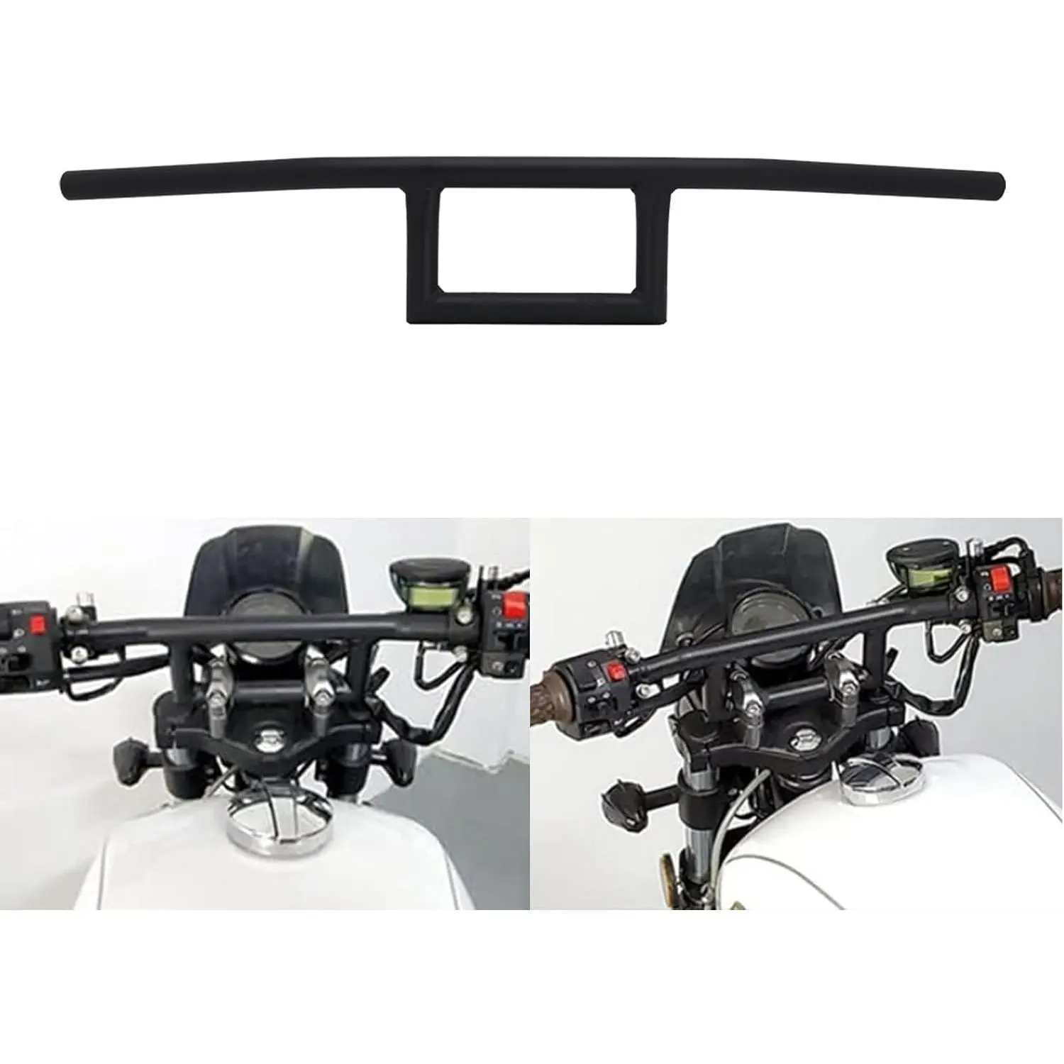 Motorcycle 7/8" 22MM Universal Cafe Racer Box Window Attack Style Handlebars For Cruiser Bobber Custom Application Black