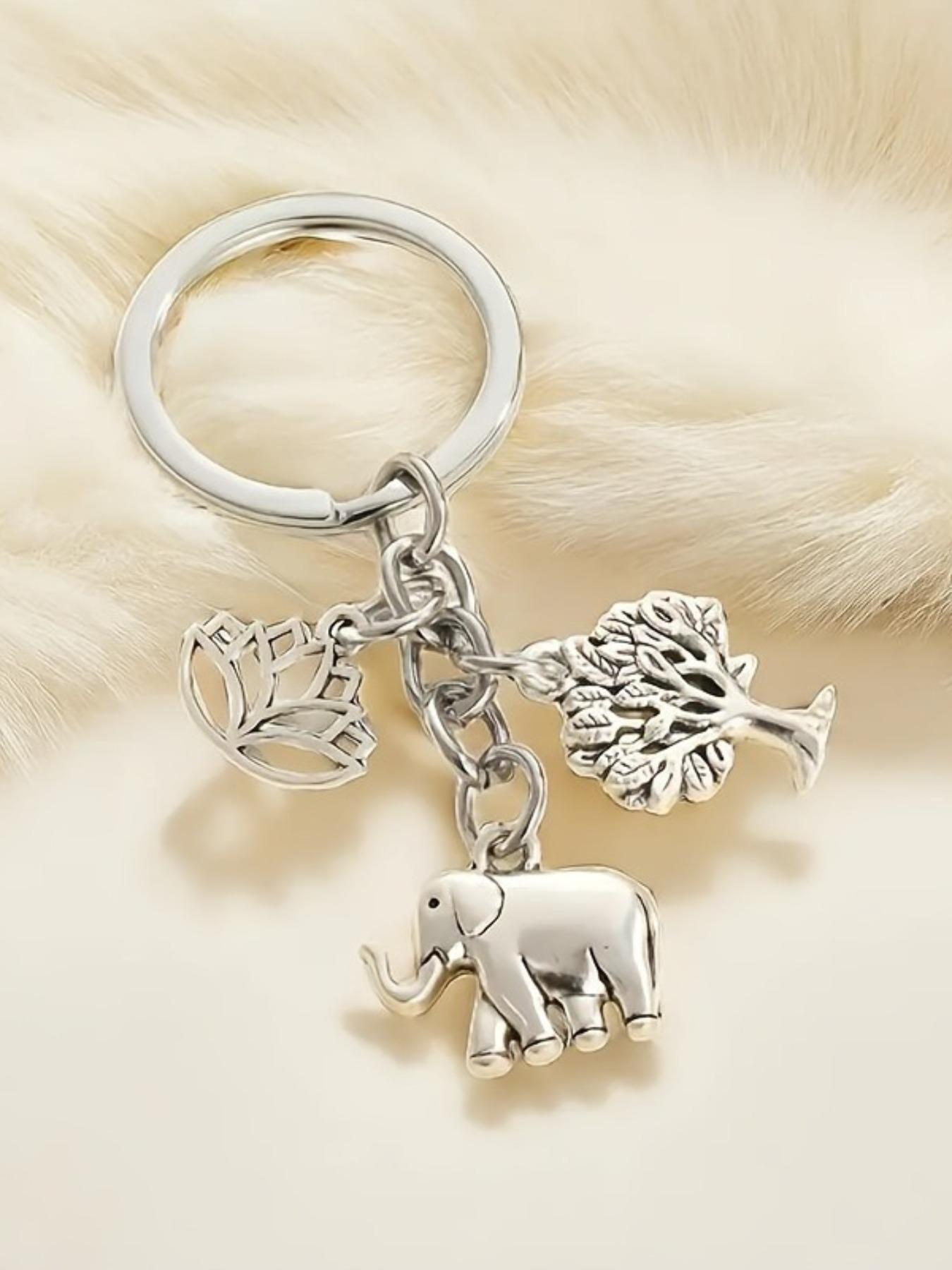 Elephant & Tree Design Keychain Bag Pendant, Cute Animal Keychain for Women & Men, Fashion Accessories for Daily Use, Trendy All-match & Exquisite Keychain for Birthday Gift