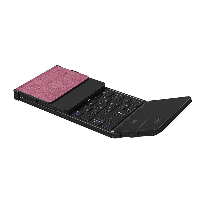Suitable for iPad Samsung Phone Bluetooth Foldable Keyboard 70% off Business Leather Bluetooth Keyboard