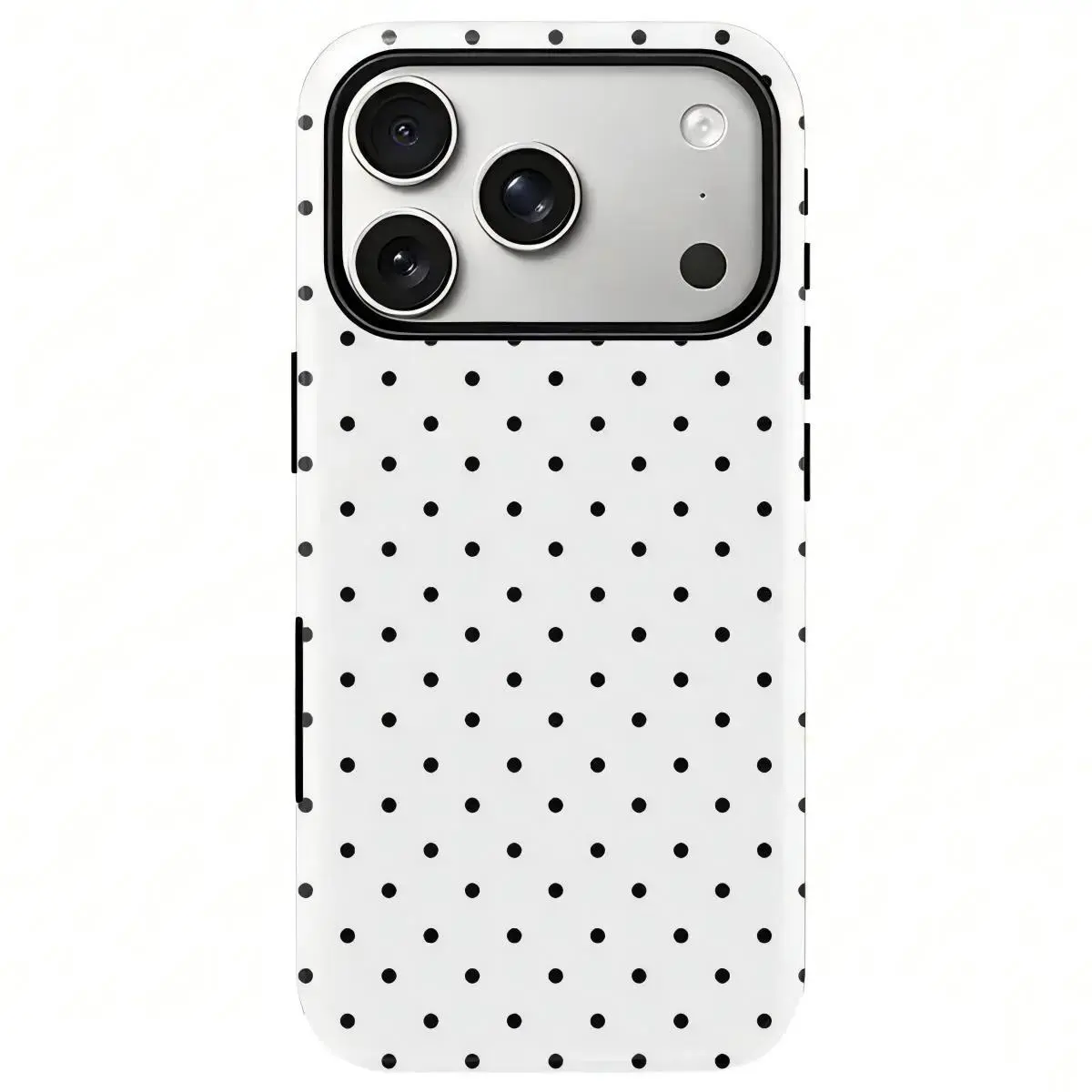 2-in-1 Shockproof Silicone Phone Case with Classic Dot Pattern, Glossy Smooth Finish, Durable TPU Bumper & Scratch Resistance for iPhone Series 17/16/15/14/13/12/11 Pro Max Plus Air E - iPhone Accessory for Protection