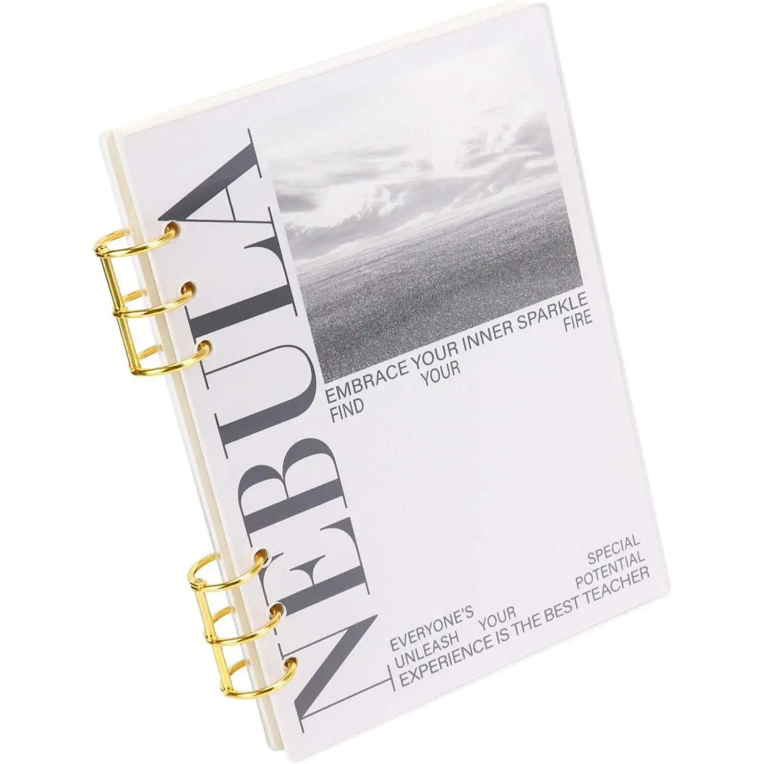 A5 Binder 6-Ring Frosted  Binder Planner Cover with 45 Sheets Lined Paper, Personal Loose Leaf Binders,  Metal Round Rings a5 Planner Budget Binders, Lay Flat Design