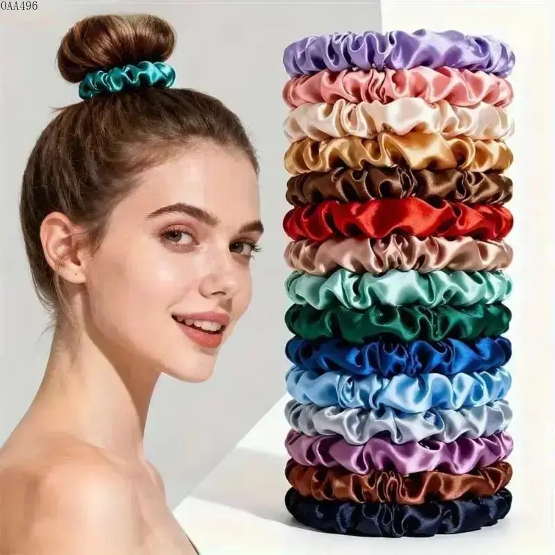19-Piece Satin Scrunchie Set for Women and Girls, Soft Silk Feel Hair Ties With Gentle Hold, No Crease Ponytail Accessories for Daily Wear, Workouts, Travel and Casual Hairstyles