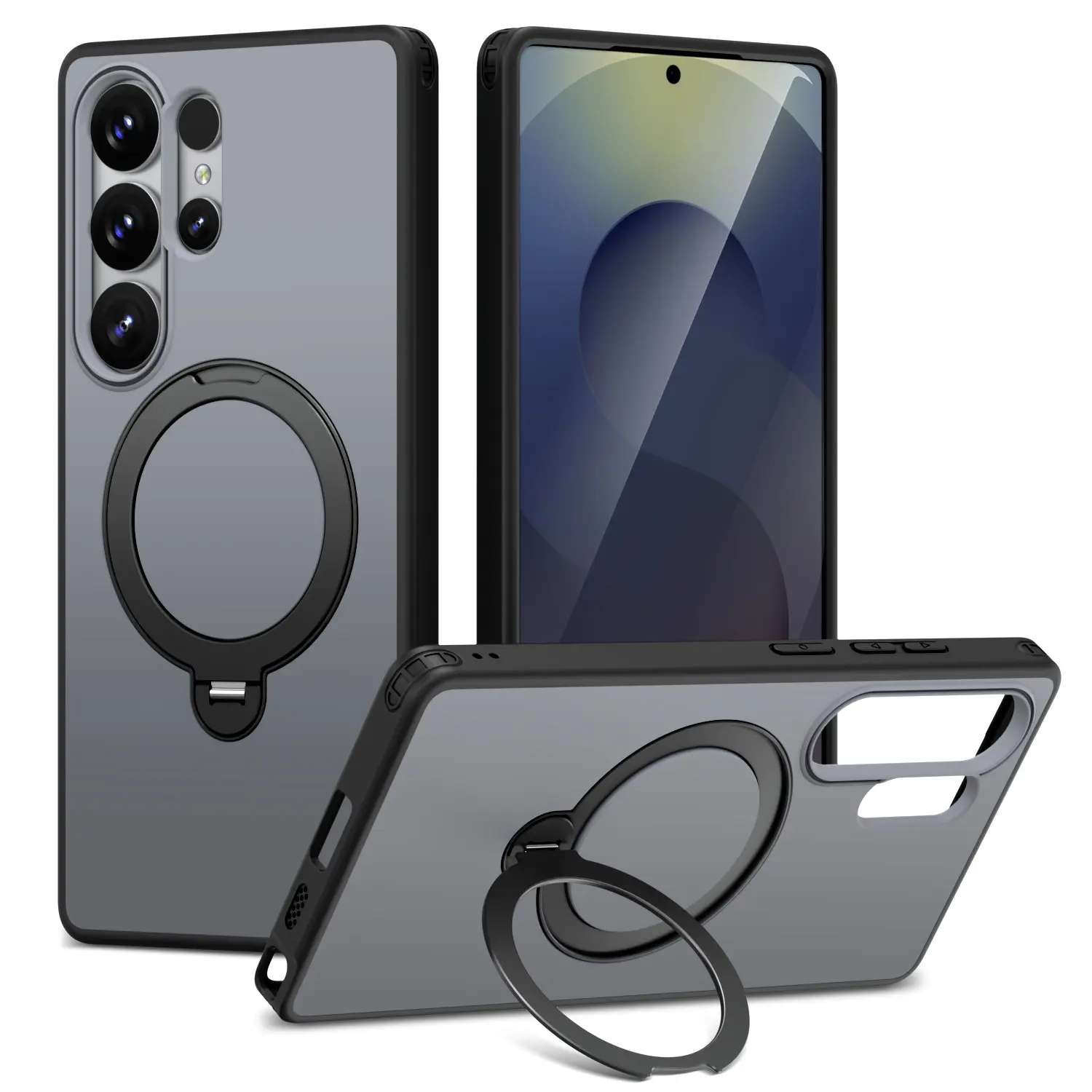 Samsung S25 Ultra Car Mount Magnetic Phone Case, 360-Degree Rotating Stand, Protective Cover, Secure Fit, Easy Access, Durable Design