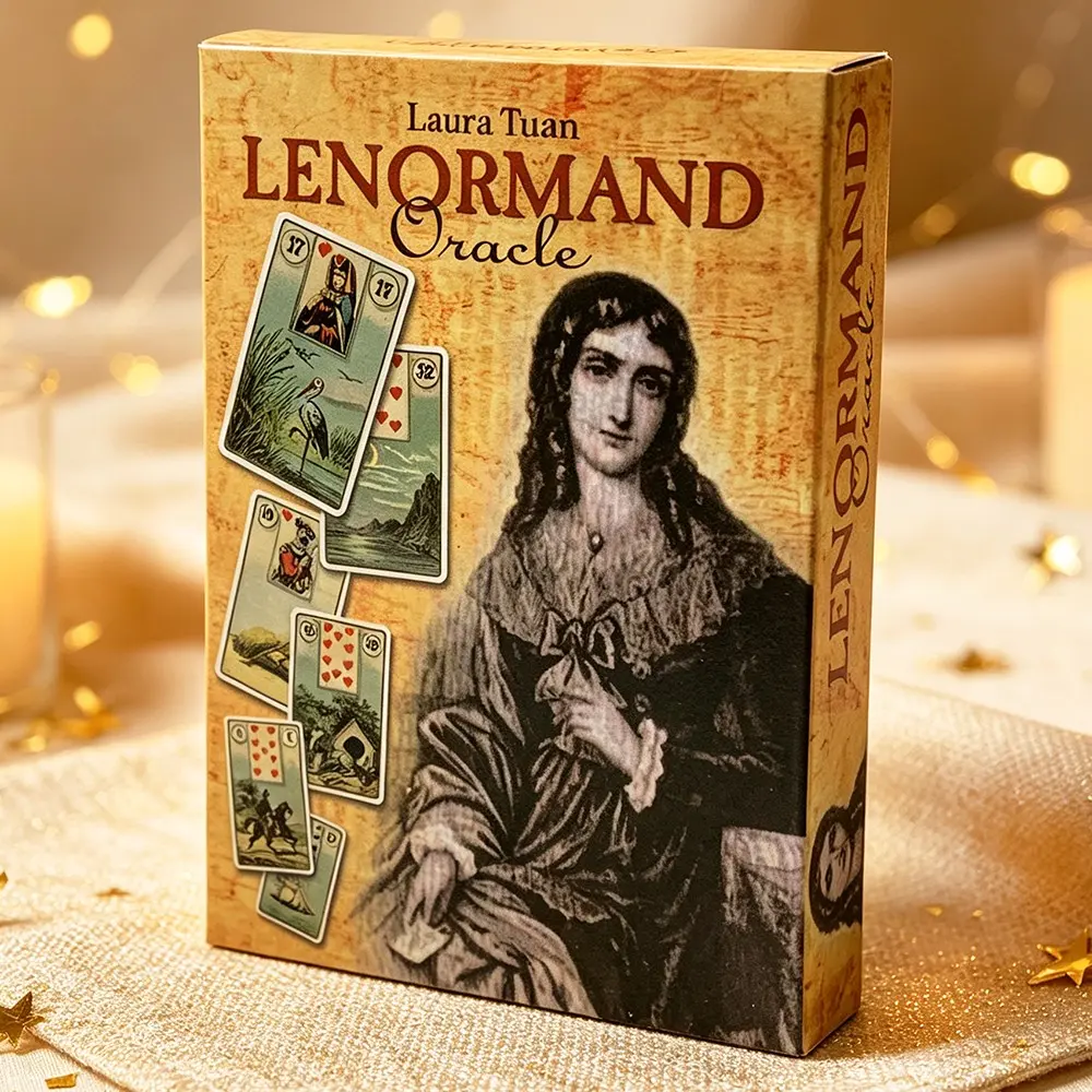 36 Retro Divination Cards, Laura Tuan Lenormand - English Edition, Party Activity Supplies for Meditation, Psychological Exploration, Oracle Cards, Halloween and Christmas Party Retro Art Style Card Game
